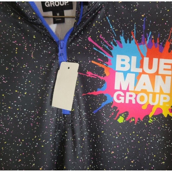 Blue Man Group Las Vegas Paint Splatter SZ Medium 1/4 Zip Sweatshirt Fleece NWT - Picture 5 of 7